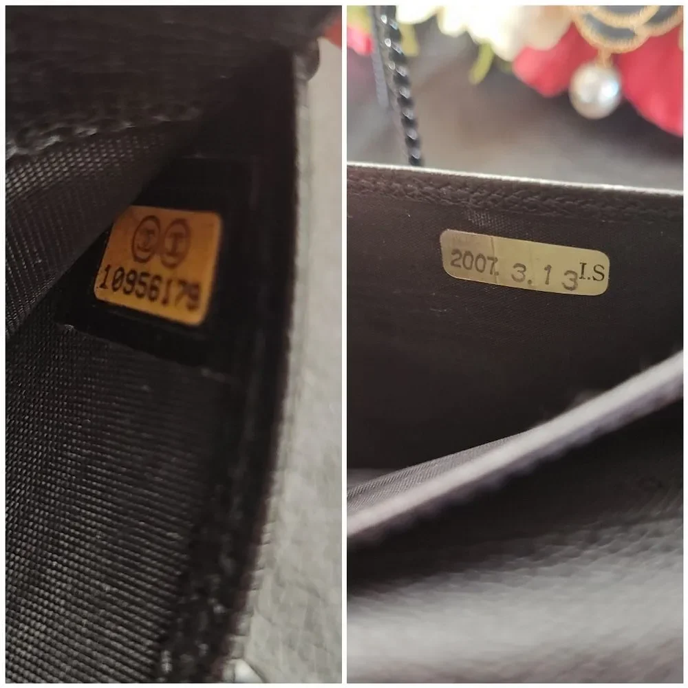 Chanel Calfskin Button Line CC Logo Long Flap Wallet with Dust Bag With COA